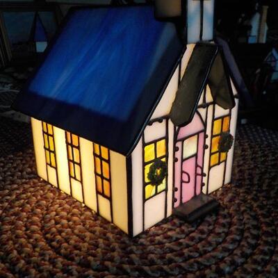:Stain Glass Church with lights "