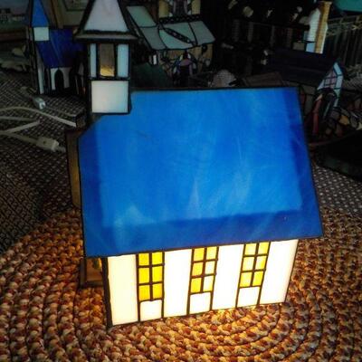 :Stain Glass Church with lights "