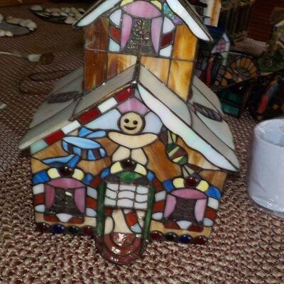 "Stunning Stain Glass Gingerbread House".