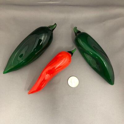 3 Orient & Flume Glass Chili Peppers, by Greg Held