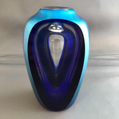 Iridescent Blue Perfume Bottle 4.75