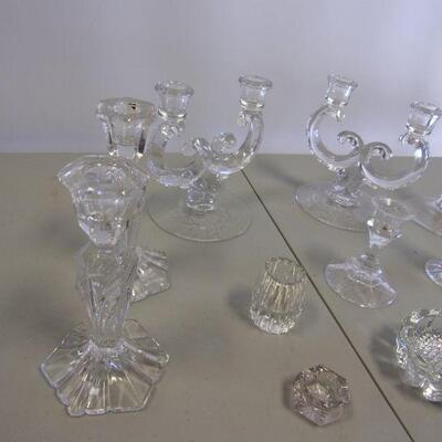 Lot 31 - Crystal Candle Sticks Vase & More