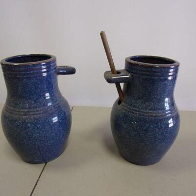 Lot 36 - Blue  Decanters 