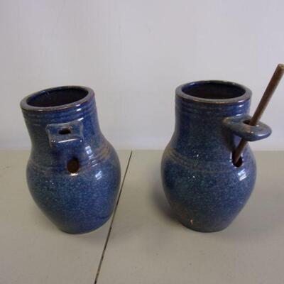Lot 36 - Blue  Decanters 