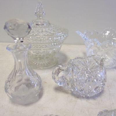 Lot 52 - Crystal Serving Dishes & Tinkerbell Candle Holder