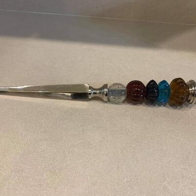 Vintage gem letter opener silver