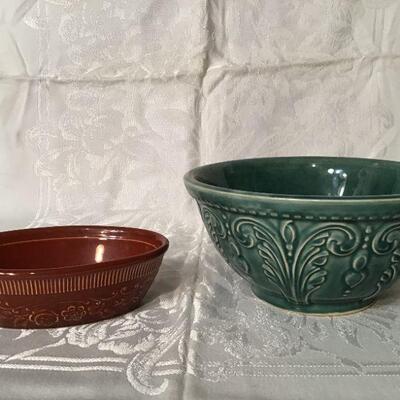 DR#32 - Genuine Ovenware rust bowl & green bowl