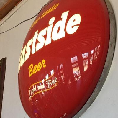 Rare Vintage Eastside Beer sign Lighted & Large Pabst Blue Ribbon PBR 
