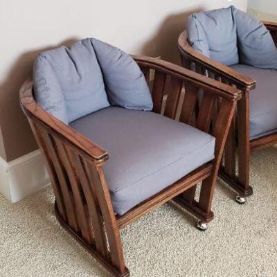 2 Custom Barrell Chairs