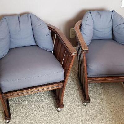 2 Custom Barrell Chairs