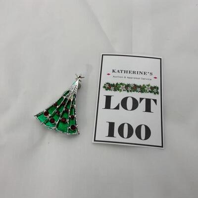 (100) Vintage | 1960s â€œModernâ€ Christmas Tree Pin