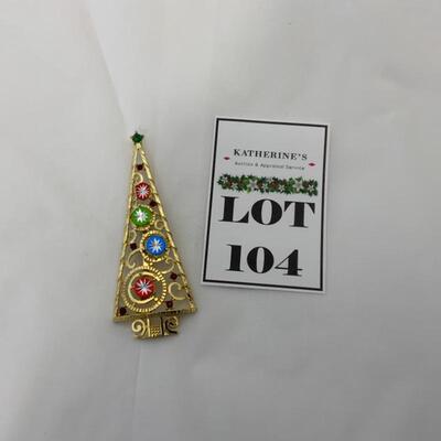 (104) Vintage | 1970s Christmas Tree Pin