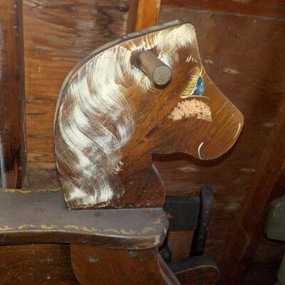 Vintage Wood Rocking Horse.