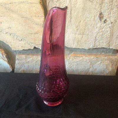 #10 Cranberry Color  Glass Ewer RETRO