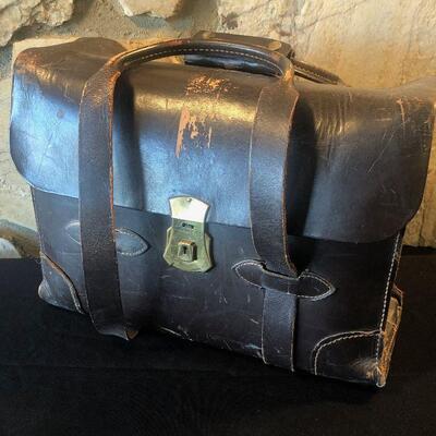 #11 Vintage Leather Military Issue Briefcase