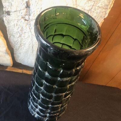 #15 Large Green Glass Heavy Vase