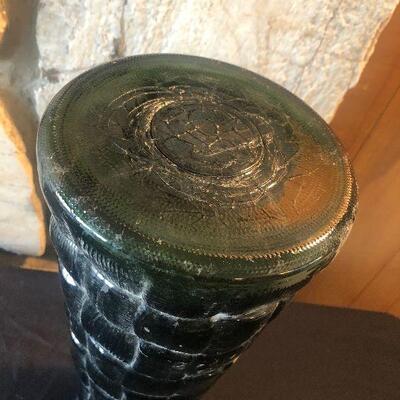 #15 Large Green Glass Heavy Vase