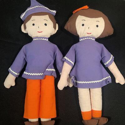 #47 Pair of Hand Sewn Dolls 