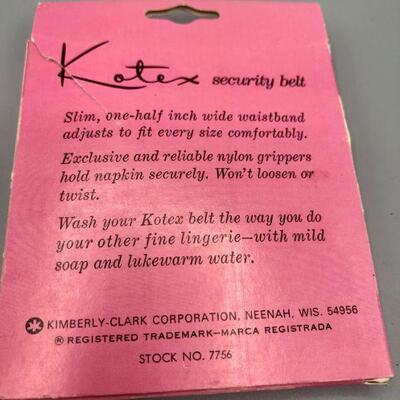 Vintage Kotex Security Belt New in Box