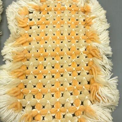Pair of Yarn Crochet Doily Table Mats