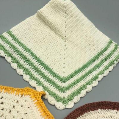 Set of 5 Crochet Pot Holders Trivets