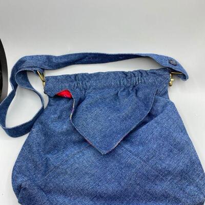 Blue Denim Colorful Southwestern Print Shoulder Hobo Bag
