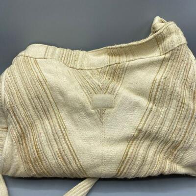 Vintage White Linen Shoulder Bag Purse