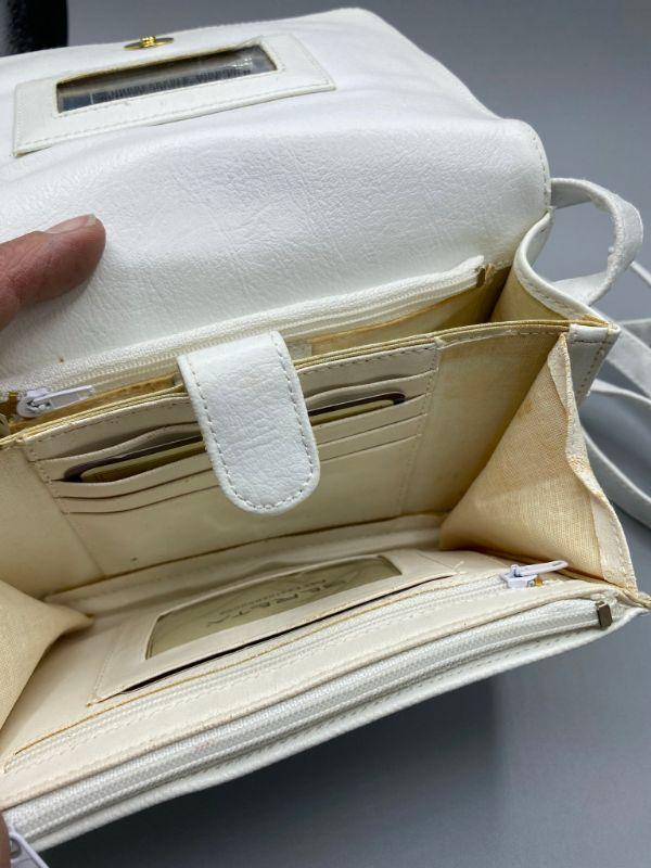 Vintage Small White Leather Sereta Crossbody Purse YD 017 1120 00041 EstateSales