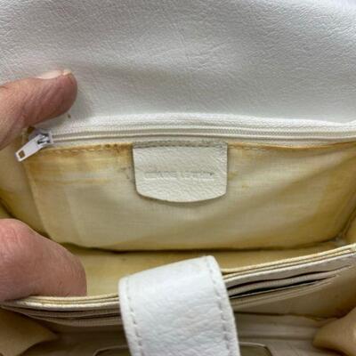 Vintage Small White Leather Sereta Crossbody Purse YD#017-1120-00041