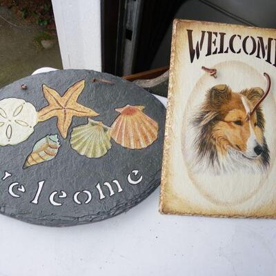 2- Slate Hand painted welcome signs.