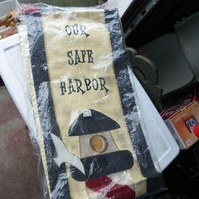 " Our Safe Harbor" Knitted Flag approx. 7 feet long.