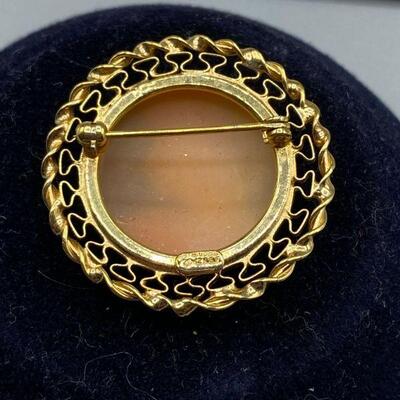 Vintage Round 12k GF Cameo Pin YD#011-1120-00147