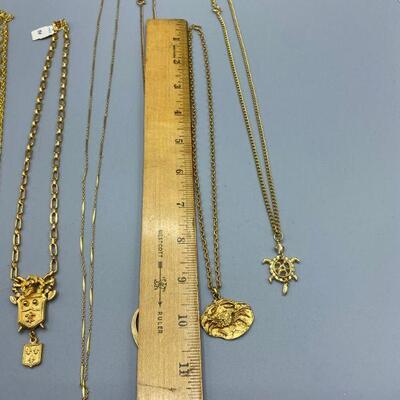 Vintage Gold Tone Fashion Necklaces Lot of 7 YD#011-1120-00152