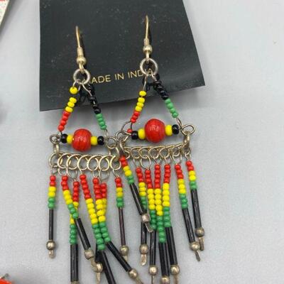 Vintage Retro Colorful Bead Earrings YD#011-1120-00163