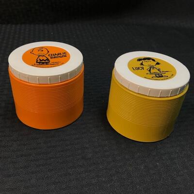 Vintage Set of 2 Charlie Brown Thermos Cups 1970s