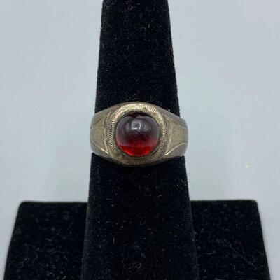 Vintage Red Cabochon Ring YD#011-1120-00170