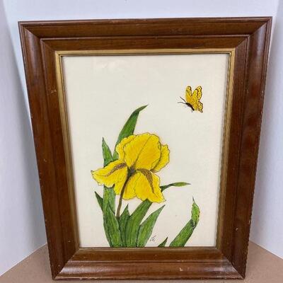 Lot # 21 -Framed Daffodil Drawing