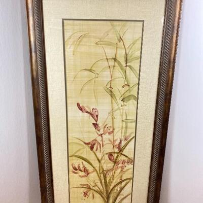 Lot # 25 -Large Orchid Floral Framed Print Japanese style