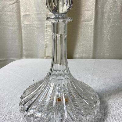 Lot # 47 -Crystal Ship Decanter w/stopper and Six Glasses