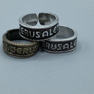 Set of 3 Jerusalem Rings -- 1 Silver YD#011-1120-00173 