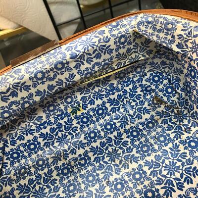 Vintage Picnic Basket w. Plates, Cups, Utensils