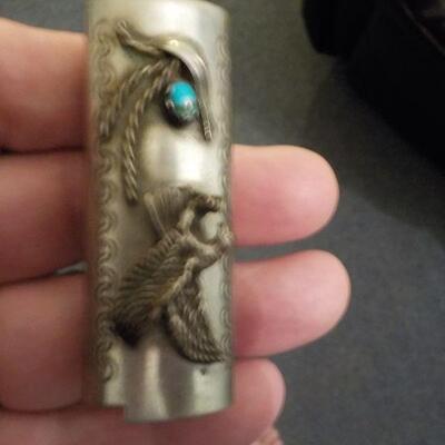 3- Vintage Cigarette Lighters and hand made lighter cover.