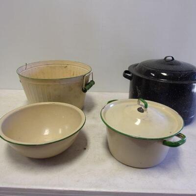 Lot 62 - Various Pots Basket & Bowl