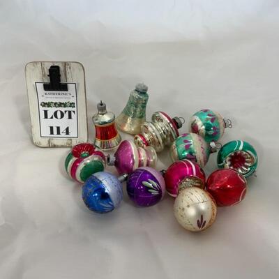 (114) Vintage | Thirteen Assorted Ornaments | 3 Indent