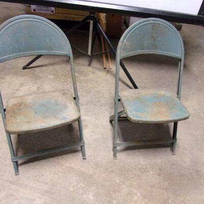 Lot 81 - Vintage Children's Metal Fold Chairs