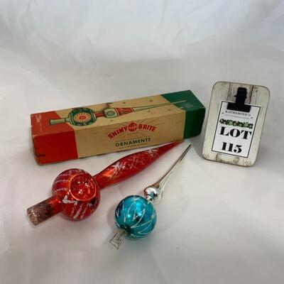 (115) Vintage | Glass Tree-Toppers | Shiny Brite Box
