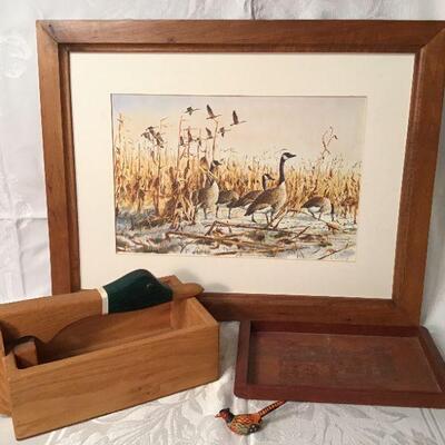 LR#207 - Duck box, tray and goose picture