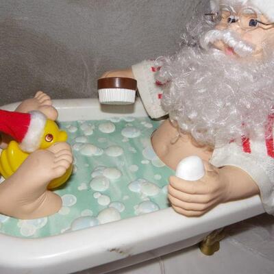 Christmas Santa taking a Bath w/ lights.