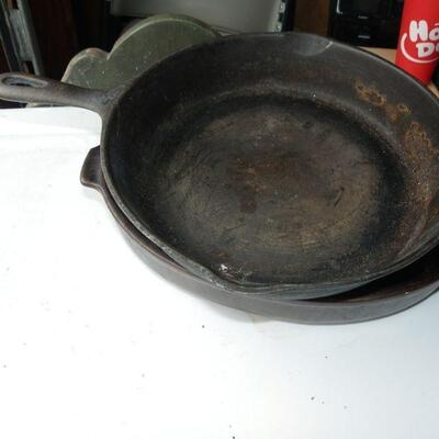 2- Cast Iron Skillet and pan.