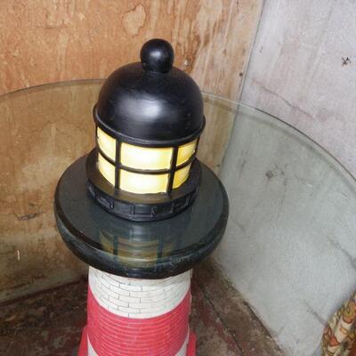 Cutest Light House Table. 32 in. wide.